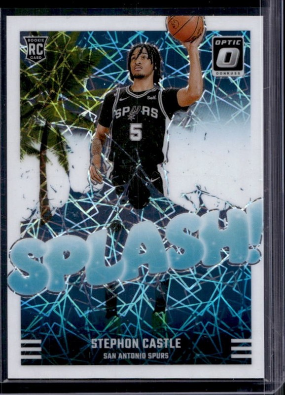 2024-25 Panini Donruss Optic Stephon Castle Splash! RC White Velocity #/59 Spurs