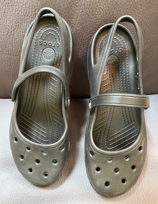 Crocs Damen Slingback Sandalen Schwarz EU 39 Croslite Slip-On mit Logo