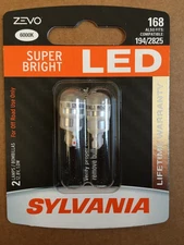 SYLVANIA 168 ZEVO LED BULBS 2 PACK 194/2825 COMPATIBLE