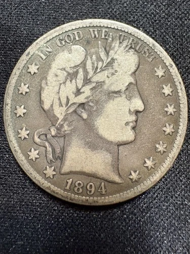 1894 Barber Half Dollar - Good/VG Condition - Partial LIBERTY Visible - Silver