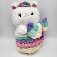 FAO Schwarz Glow Brights Mermaid Cat Plush 15" Sewn Eyes Sounds Meowmaid Stuffed