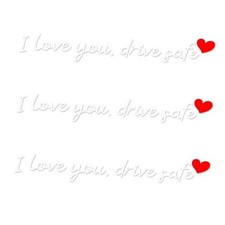 3pcs I Love You Drive Safe Mirror Decal, Vinyl Rearview Mirror Sticker Cute