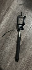 Black Wired Selfie Stick Monopod with Adjustable Phone Clamp Holder, Mount