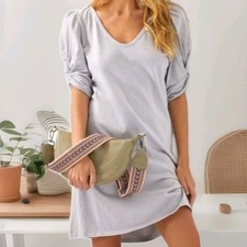 Amadi NWT Anthropologie Twist Puff-Sleeve Dress Small Excellent D30
