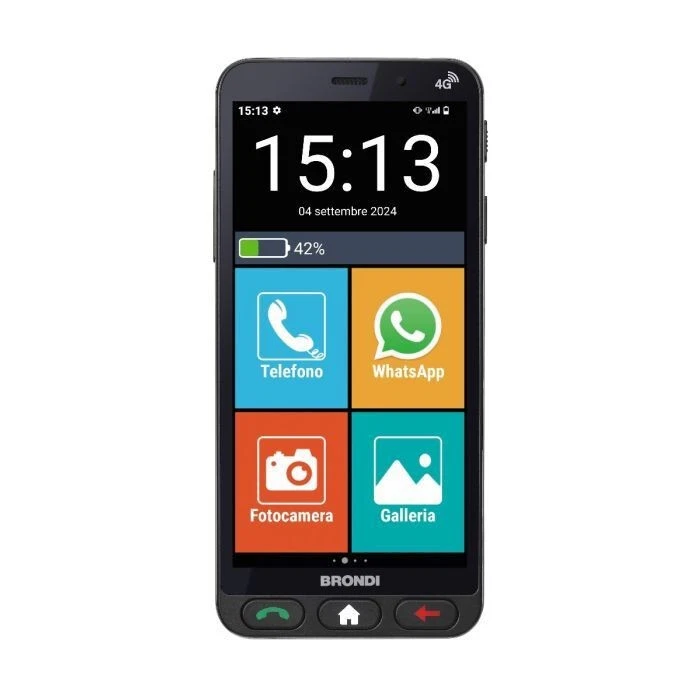 Brondi AMICO VERO 4G 14,5 cm (5.7") Doppia SIM Android 14 3 GB 32 GB 2800 mAh Ne - Immagine 2 di 4