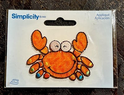 Simplicity Crab Applique Patch Iron On Sea Ocean Fishing Travel Fun NEW