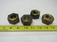 1"-8 Brass Extra-Wide Hex Nut Lot of 4