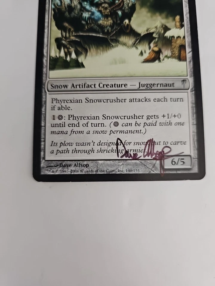 MTG Magic The Gathering Phyrexian Snowcrusher SIGNED by Artist Dave Allsop - Image 2 of 3
