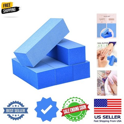 Nail Buffer Blocks, Fine Grit 180/240 Professional Salon Quality 3 Way Blue B...