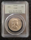 1958 Franklin Half Dollar PCGS MS66 90% Silver