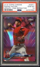 2018 TOPPS CHROME UPDATE PINK REFRACTOR #HMT1 SHOHEI OHTANI ROOKIE RC PSA 10