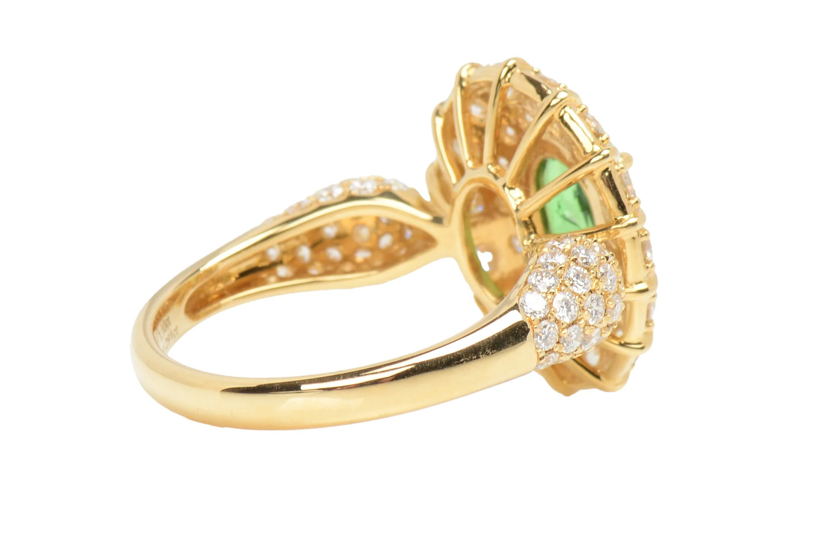 Enthralling Tsavorite Diamond Dinner Ring - image 9
