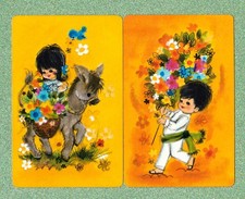 Vintage Swap Playing Cards KIDS Retro Mexican CHILDREN PAIR