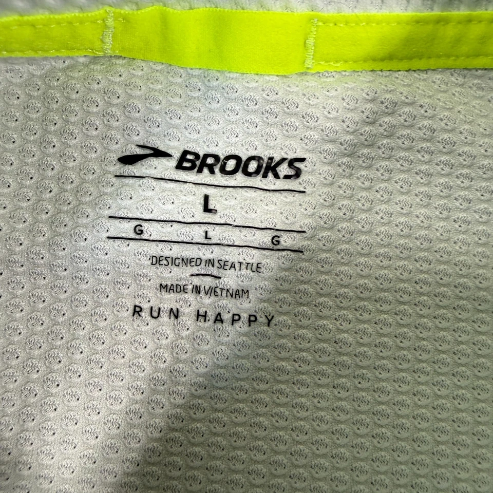 Brooks 女式 L 灰色霓虹长袖运动反光跑步衬衫 — 第 3/4 张图片