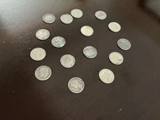 LOT of (16) Silver Dimes 1940’s - 1964 of 16 Mercury Barber Roosevelt Dimes