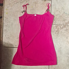 Active Basic Women s Solid Pink Camisole Adjustable Straps Charm Size S