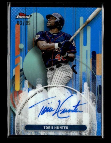 Torii Hunter RC 2025 Topps Finest Baseball Rookie Auto Blue Refractor 03/99