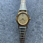 VTG Seiko Watch Women Gold Tone Oval 16mm Case And Band 1N00-5K39 Bin W