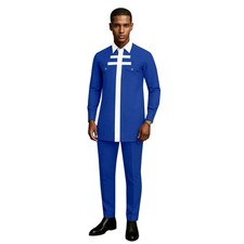 Men African Suits Shirts and Pants 2 Piece Set Ankara Attire Casual Outfit
