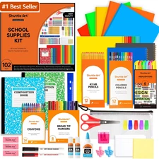 Shuttle Art 102 PCS Back to School Supplies Kit, School Supply Box for Grades K-