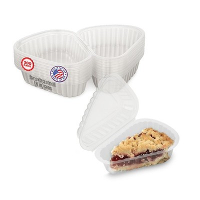 MT Products Extra Small Hinged Plastic Cake Slice Container - Pack of 20