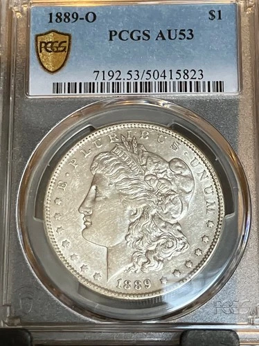 1889 O Morgan Silver Dollar, PCGS AU53, Good Luster