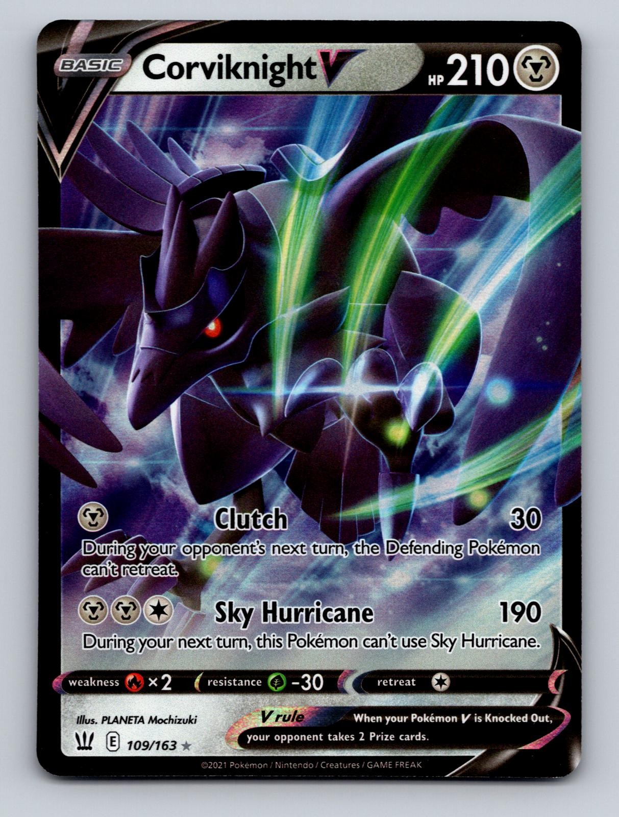 CORVIKNIGHT V 109/163 HOLO V RARE BATTLE STYLES POKEMON NM