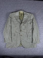 Vintage Hickey Freeman Blazer Mens 44 Houndstooth Wool USA 60s Notch 3 button