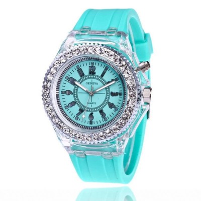 Light Flash Luminous Watches Women Men Boys Girls Silicone Wrist Watch