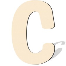 17 Inch Large Wooden Letters for Home Wall Decor Unfinished Wood Letter C