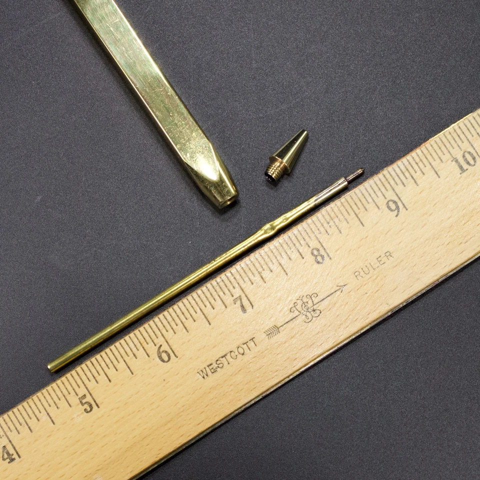 Твердые латунные квадратные шариковые ручки винтажные обработанные со скошенной поверхностью безымянные производители 5,25 дюйма - Изображение 4 из 4