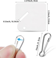 120 Pcs Key Tags White Plastic Hanging Tags with Metal Snap Hooks, Tags for S...