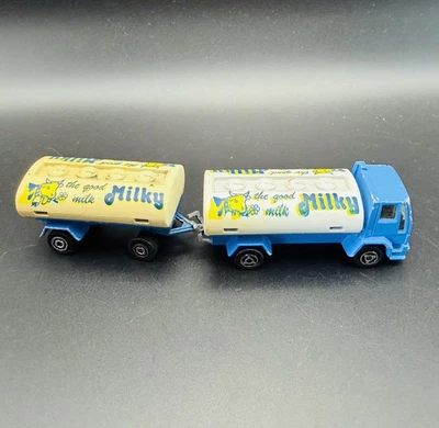 Majorette Ford Truck Milky Milk Tanker and Trailer 1/100 Scale #241-245 France - Image 1 of 4