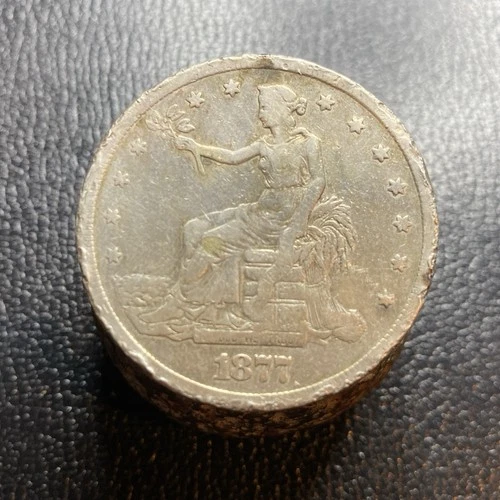 1877-S United States Silver Trade Dollar (moderate Rim Damage)