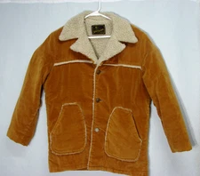 Vtg Westwind Sportswear Sherpa Lined Chore Jacket Brown Textured Coat Men L Flaw