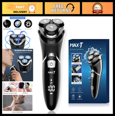 Men's Electric Shaver - Corded/Cordless 3D Rotary Razor, Wet/Dry, Waterproof, Tr