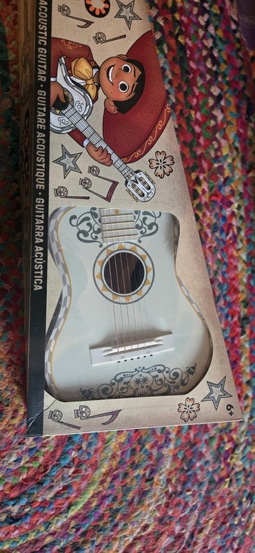 Disney Parks Acoustic 6 String Wooden Guitar  Pixar Coco Miguel Replica 30”