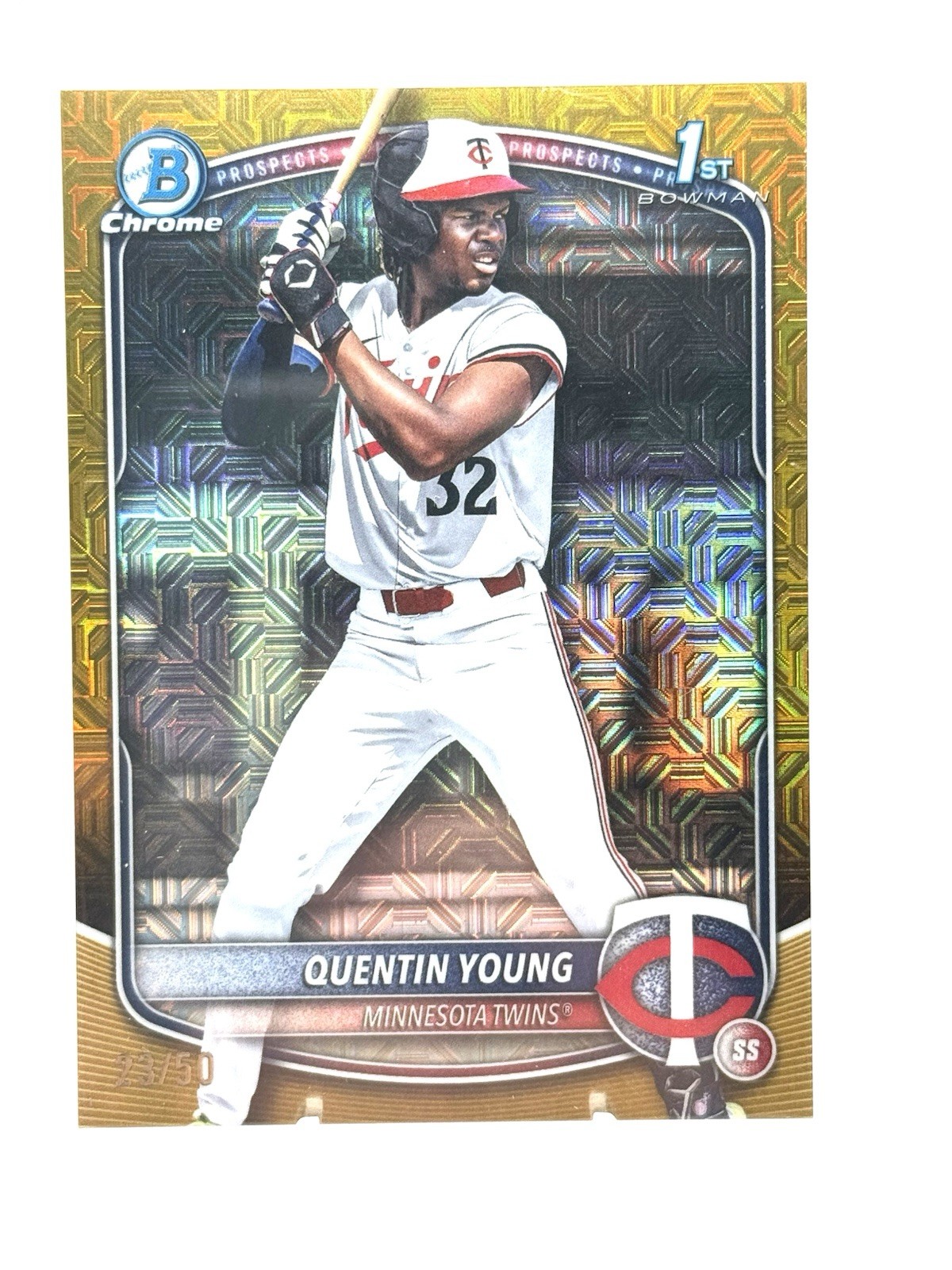 2025 Bowman Draft Chrome QUENTIN YOUNG 1st Mojo Gold Refractor #’d/50 #BDC-9 ⭐️