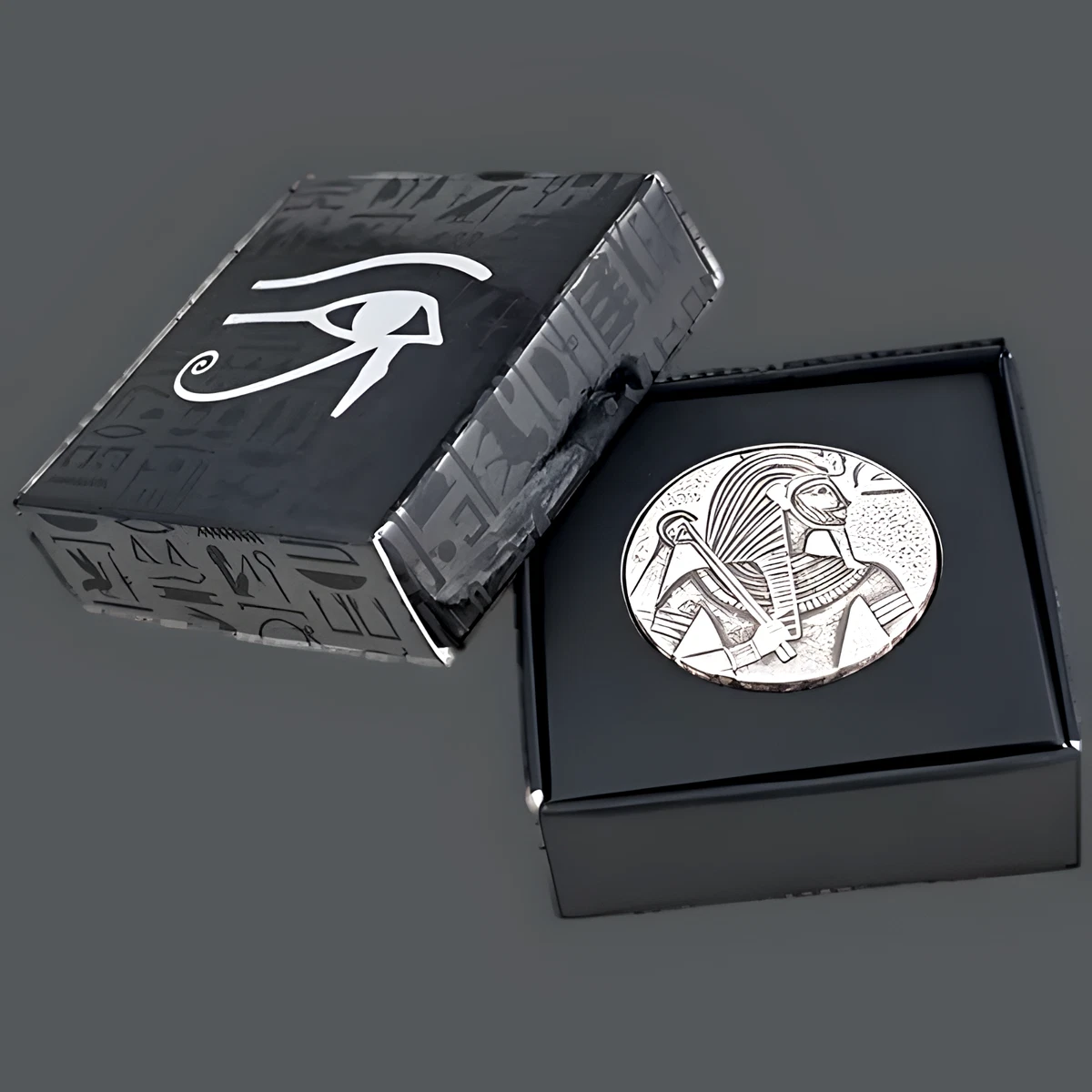 Moneda de plata Rey Tut reliquias egipcias 5 oz Scottsdale Mint EE. UU. fundi...