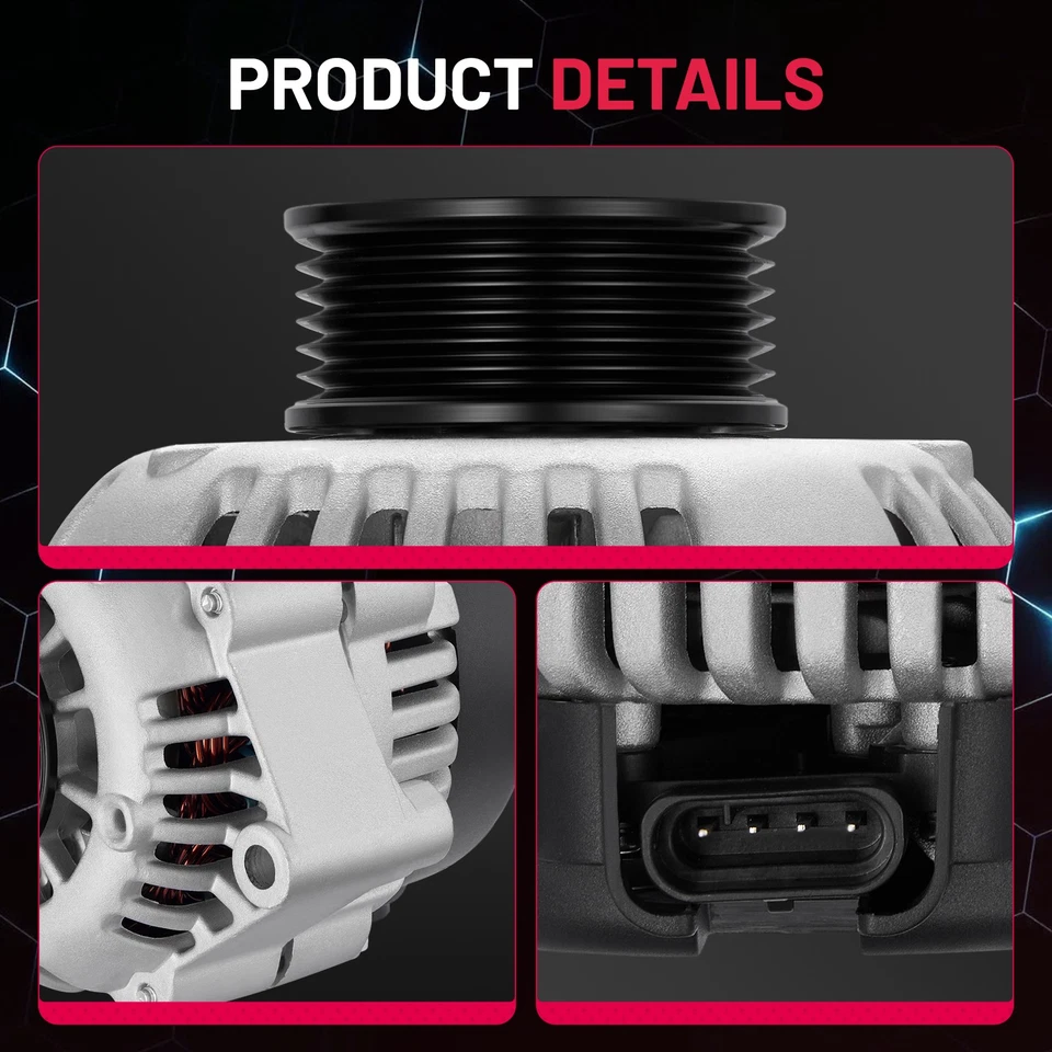 Alternator for Chevy Silverado 1500 GMC Sierra 1500 Cadillac 105A CW 4-Door 12V Foto 3 de 4