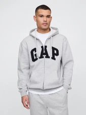 GAP Men’s Full Zip Logo Hoodie Gray Size Medium