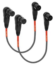 2-Pack Right Angle XLR Cable,1.6FT,Adjustable-Female XLR to Male XLR Micropho...