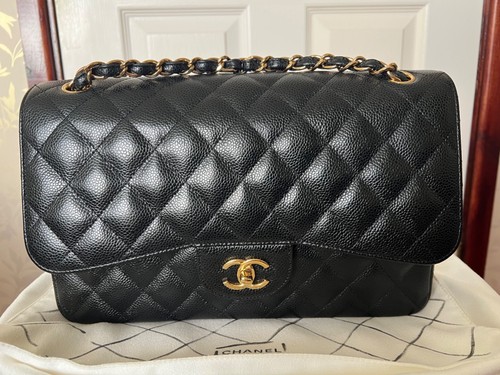 Chanel Jumbo Classic Double Flap Bag in Caviar Gold Hardware
