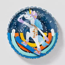 48" Sun Squad Inflatable Unicorn Snow Tube with Snowflake Glitter - New