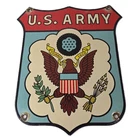 Vintage US Army Sign - Gas Pump American Shield Porcelain Sign