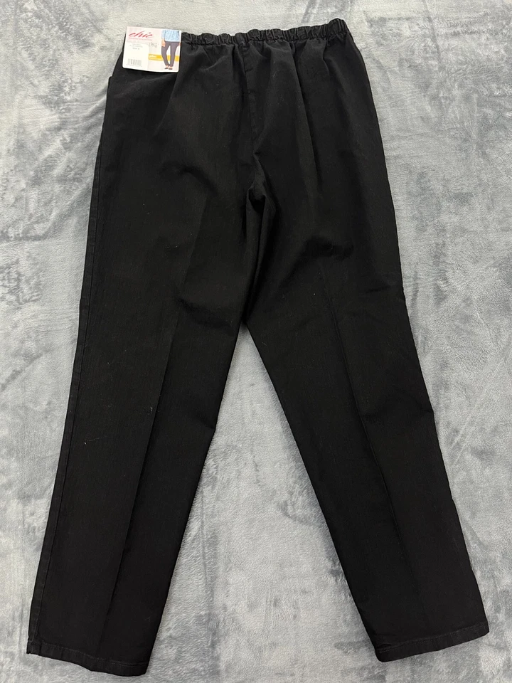 Leggings Chic Mujer Talla 22W Plus Negros Elastizados Pierna Recta Pull On Comodidad Foto 2 de 4