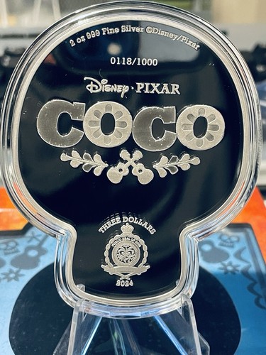 2024- Disney Coco - Remember Me - 2oz Silver Proof Coin - Picture 7 of 8