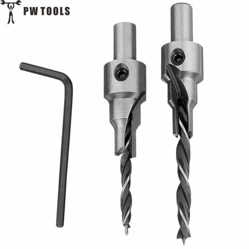 2 pcs/set 3 Steps Countersink Drill Bit 