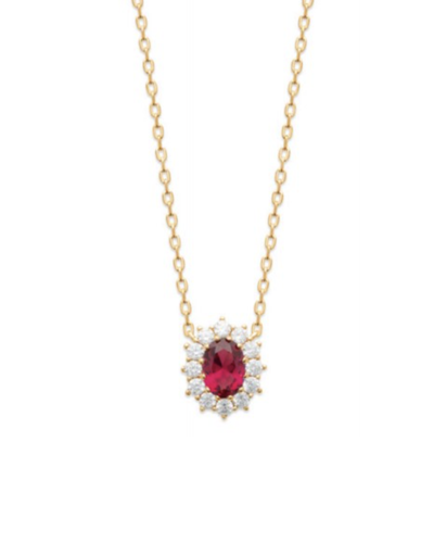 Pendentif Camée Rouge Plaqué Or 18 Carats - Bijou Femme Neuf Avec étiquettes