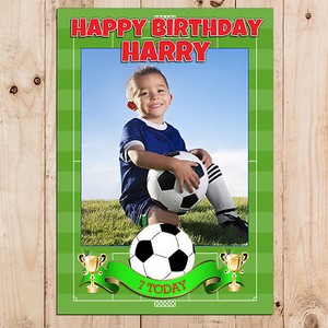 Personnalise Garcons Football Joyeux Anniversaire Photo Poster Banniere N90 Tout Age Ebay